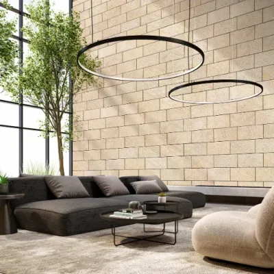 İç mekan da salon duvarını dekoratif kültür taşı uygulamamız