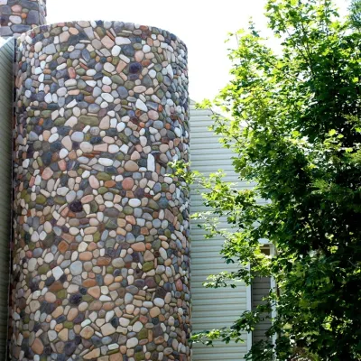 Karmaşık renklerde dış cephede kültür taşı uygulamlası