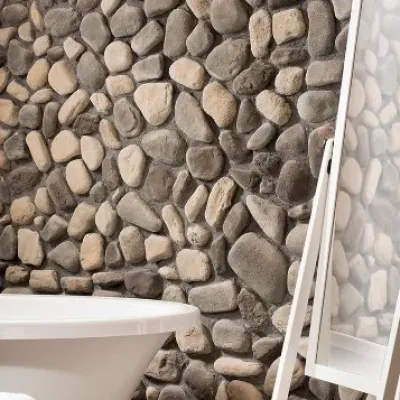 Modern banyo duvarlarında kültür taşı uygulamalası
