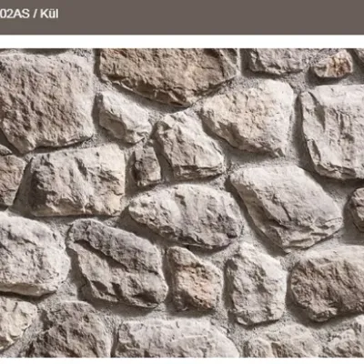 Endüstriyel tasarımlara uygun, gri geçişli dekoratif kültür taşı.